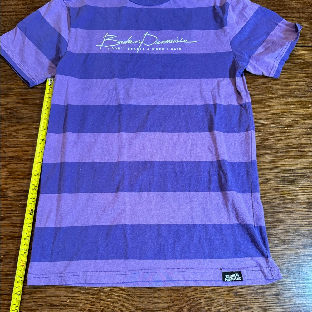 Broken promises Purple Striped T-Shirt
